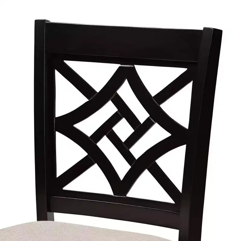 Lot de 2 tabourets de bar Nicolette en bois de hauteur comptoir Sable/Brun - Baxton Studio : design élégant avec dossier ajouré, revêtement en polyester