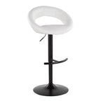 LumiSource Ensemble de 2 tabourets de bar réglables Posh Métal noir/PU blanc