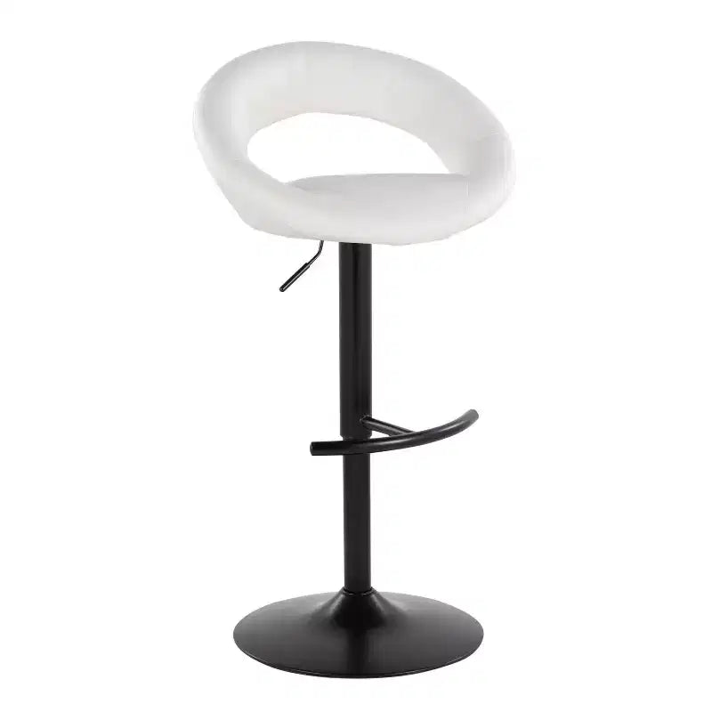 LumiSource Ensemble de 2 tabourets de bar réglables Posh Métal noir/PU blanc