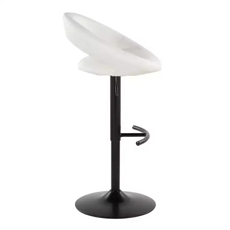 LumiSource Ensemble de 2 tabourets de bar réglables Posh Métal noir/PU blanc