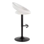 LumiSource Ensemble de 2 tabourets de bar réglables Posh Métal noir/PU blanc