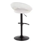 LumiSource Ensemble de 2 tabourets de bar réglables Posh Métal noir/PU blanc