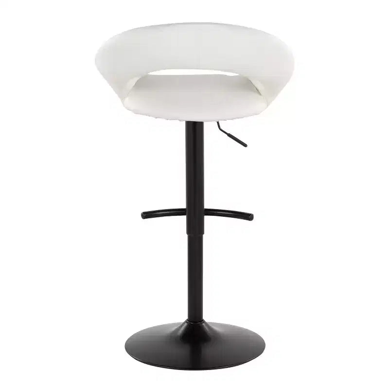 LumiSource Ensemble de 2 tabourets de bar réglables Posh Métal noir/PU blanc