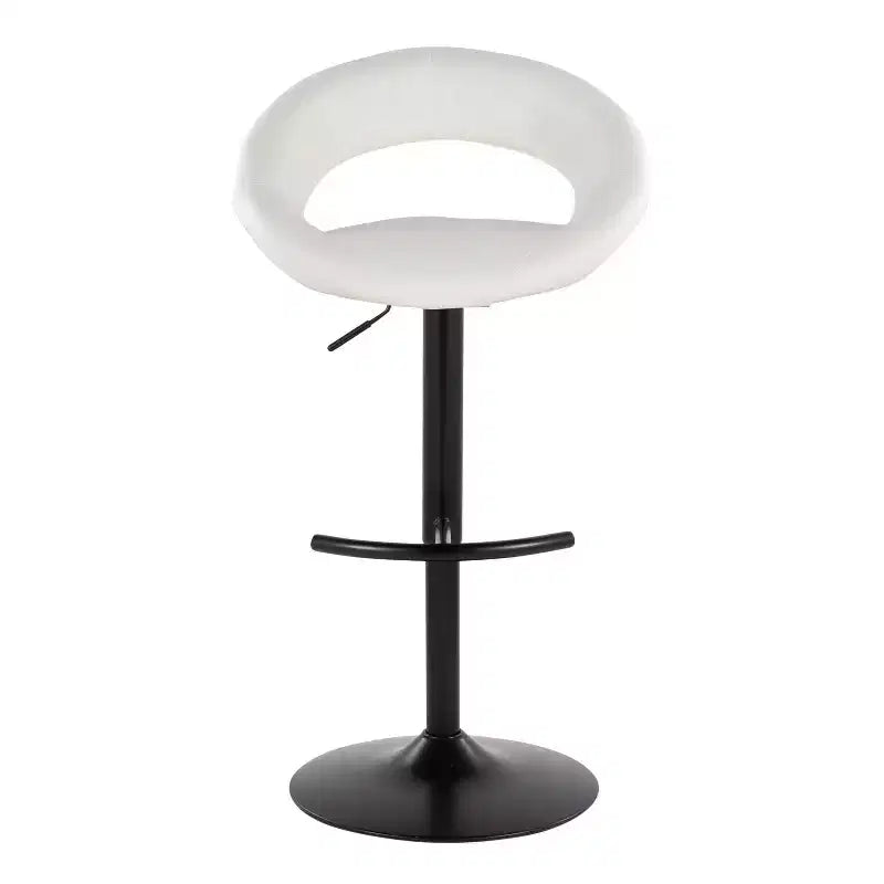 LumiSource Ensemble de 2 tabourets de bar réglables Posh Métal noir/PU blanc