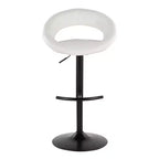 LumiSource Ensemble de 2 tabourets de bar réglables Posh Métal noir/PU blanc