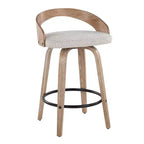 LumiSource Ensemble de 2 tabourets de bar Grotto hauteur comptoir Bois blanchi/Avoine