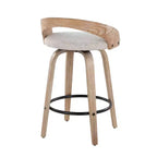 LumiSource Ensemble de 2 tabourets de bar Grotto hauteur comptoir Bois blanchi/Avoine