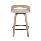 LumiSource Ensemble de 2 tabourets de bar Grotto hauteur comptoir Bois blanchi/Avoine