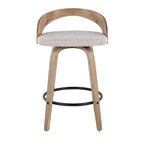 LumiSource Ensemble de 2 tabourets de bar Grotto hauteur comptoir Bois blanchi/Avoine