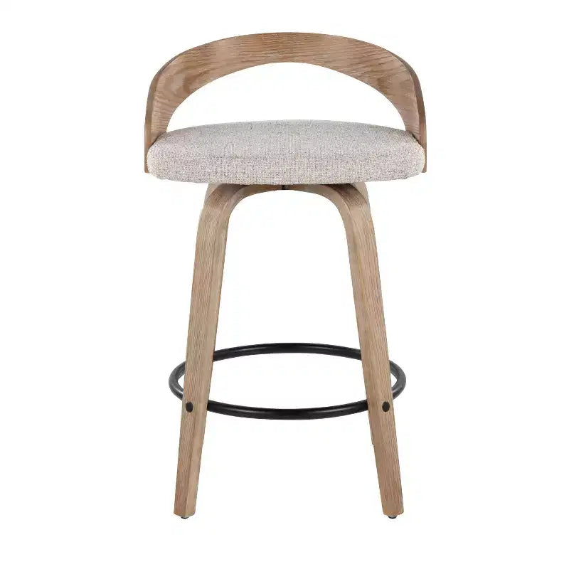 LumiSource Ensemble de 2 tabourets de bar Grotto hauteur comptoir Bois blanchi/Avoine