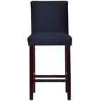 Skyline Furniture Hendrix Barstool Velvet Navy: Upholstered, Tapered Legs, 31" Seat Height