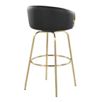 LumiSource Lot de 2 tabourets de bar Claire, Or/PU noir