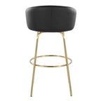 LumiSource Lot de 2 tabourets de bar Claire, Or/PU noir