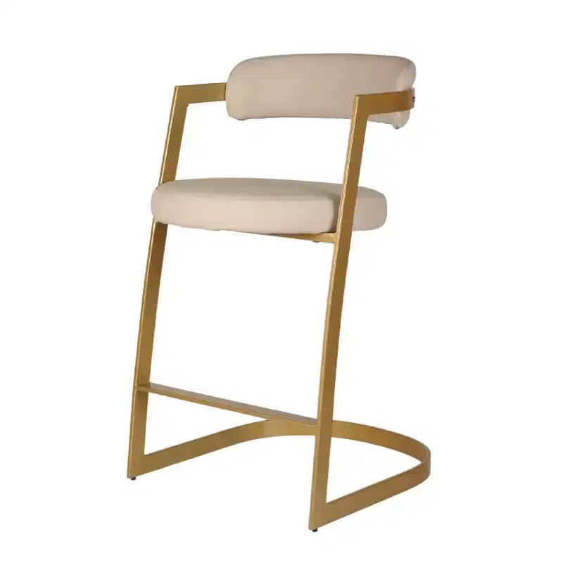 Brassex Lot de 2 tabourets de bar hauteur comptoir Layla Doré