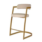 Brassex Lot de 2 tabourets de bar hauteur comptoir Layla Doré