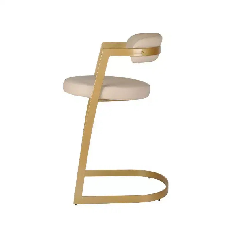 Brassex Lot de 2 tabourets de bar hauteur comptoir Layla Doré