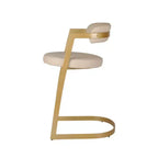 Brassex Lot de 2 tabourets de bar hauteur comptoir Layla Doré