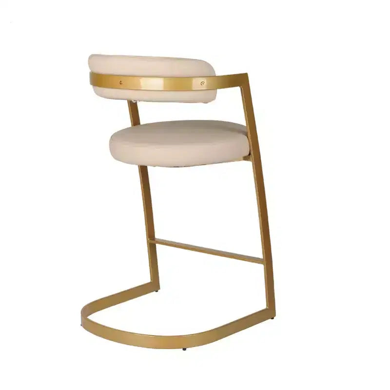Brassex Lot de 2 tabourets de bar hauteur comptoir Layla Doré