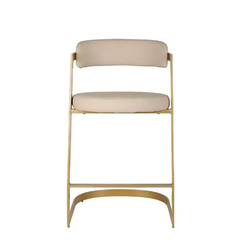 Brassex Lot de 2 tabourets de bar hauteur comptoir Layla Doré