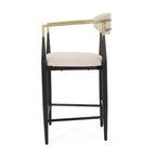 Christopher Knight Home Lot de 2 tabourets de bar hauteur comptoir 63,5 cm Elmore Beige/Noir/Or