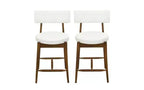 Christopher Knight Home Set of 2 Ryker Mid Century Modern Chenille Upholstered Rubber Wood Counter Height Barstools Beige/Walnut