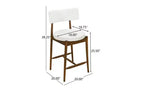 Christopher Knight Home Lot de 2 tabourets de bar à hauteur de comptoir Ryker en bois d'hévéa rembourrés en chenille de style moderne du milieu du siècle Beige/Noyer