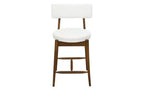 Christopher Knight Home Lot de 2 tabourets de bar à hauteur de comptoir Ryker en bois d'hévéa rembourrés en chenille de style moderne du milieu du siècle Beige/Noyer