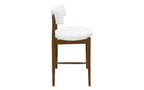 Christopher Knight Home Lot de 2 tabourets de bar à hauteur de comptoir Ryker en bois d'hévéa rembourrés en chenille de style moderne du milieu du siècle Beige/Noyer