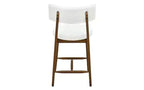 Christopher Knight Home Lot de 2 tabourets de bar à hauteur de comptoir Ryker en bois d'hévéa rembourrés en chenille de style moderne du milieu du siècle Beige/Noyer