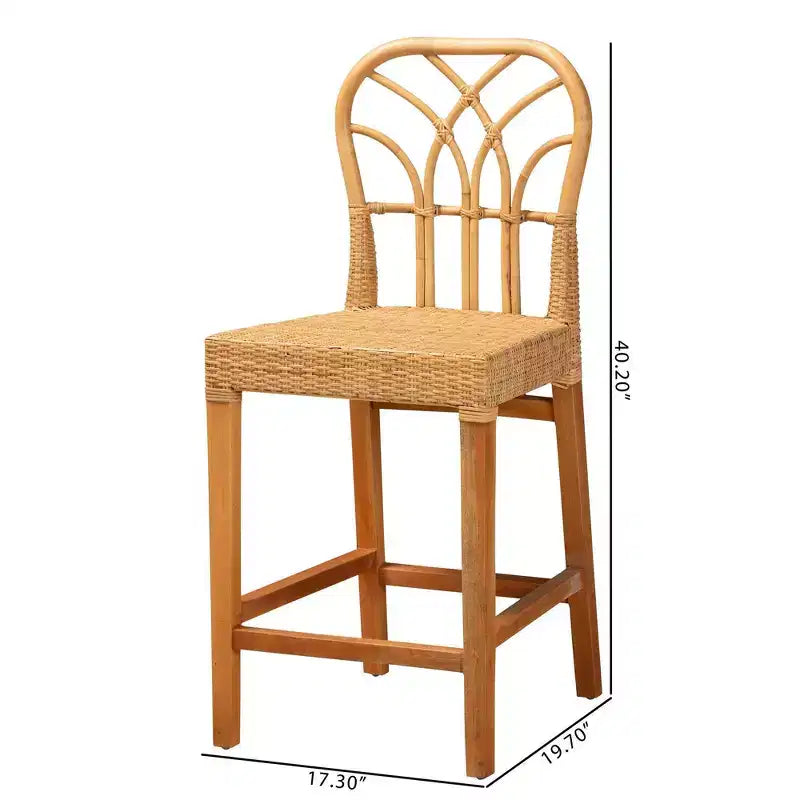 Tabouret de bar comptoir bali & pari Monaco : Structure acajou, aucun assemblage requis, hauteur fixe