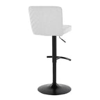 LumiSource Lot de 2 tabourets de bar réglables Henry Métal noir/Tissu blanc