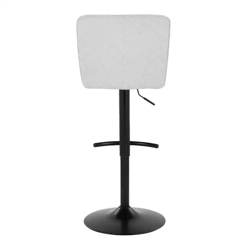 LumiSource Lot de 2 tabourets de bar réglables Henry Métal noir/Tissu blanc