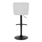 LumiSource Lot de 2 tabourets de bar réglables Henry Métal noir/Tissu blanc