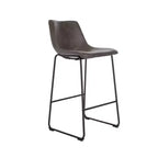 Lot de 2 tabourets de bar Jackson Marron - Finch : inspirés d'Eames, assise en microfibre, pieds en métal, hauteur fixe 74 cm