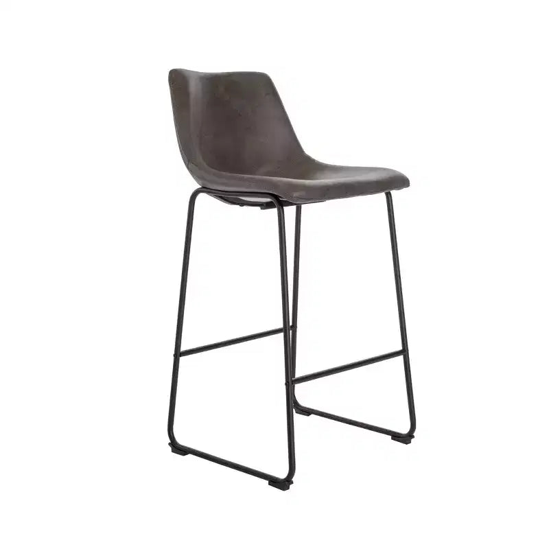 Lot de 2 tabourets de bar Jackson Marron - Finch : inspirés d'Eames, assise en microfibre, pieds en métal, hauteur fixe 74 cm