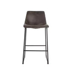 Lot de 2 tabourets de bar Jackson Marron - Finch : inspirés d'Eames, assise en microfibre, pieds en métal, hauteur fixe 74 cm