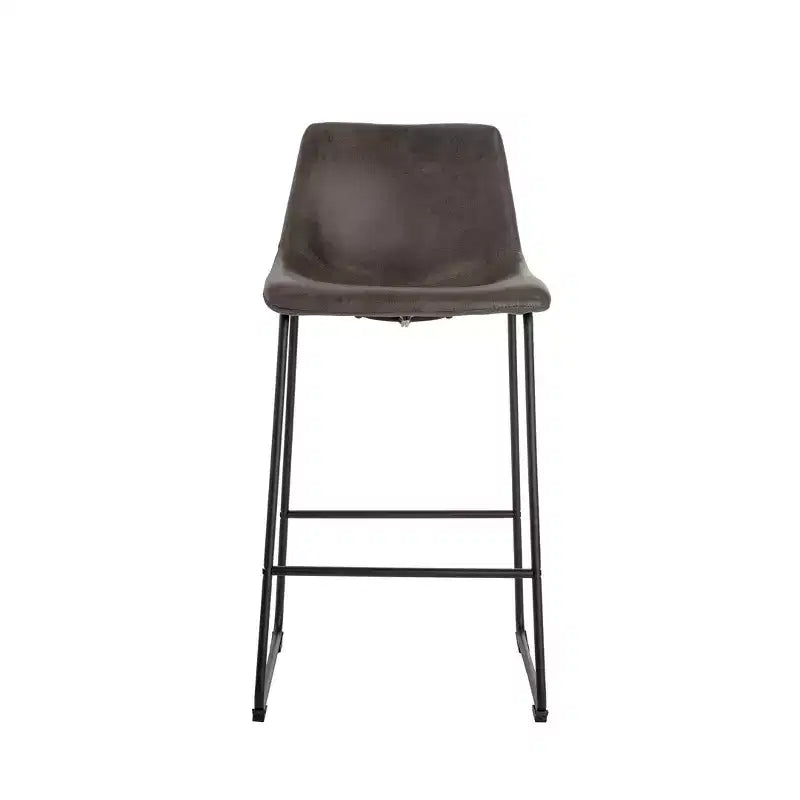 Lot de 2 tabourets de bar Jackson Marron - Finch : inspirés d'Eames, assise en microfibre, pieds en métal, hauteur fixe 74 cm