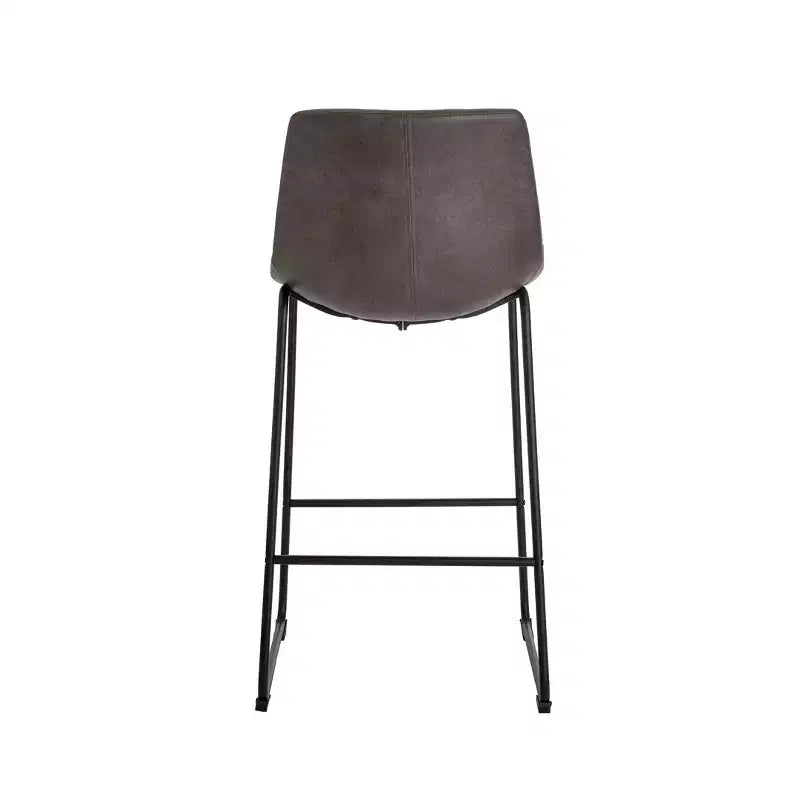 Lot de 2 tabourets de bar Jackson Marron - Finch : inspirés d'Eames, assise en microfibre, pieds en métal, hauteur fixe 74 cm