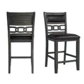 Set of 2 Taylor Faux Leather Counter Height Barstools Gray - Picket House Furnishings: Polyester Upholstery, MDF Frame, 300 lbs Capacity