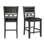 Set of 2 Taylor Faux Leather Counter Height Barstools Gray - Picket House Furnishings: Polyester Upholstery, MDF Frame, 300 lbs Capacity
