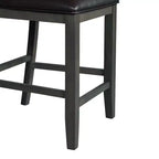 Lot de 2 tabourets de bar hauteur comptoir Taylor en similicuir gris - Picket House Furnishings : Rembourrage en polyester, Cadre en MDF, Capacité 136 kg