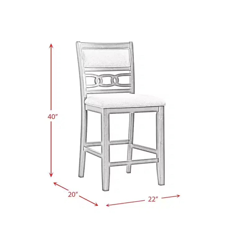 Lot de 2 tabourets de bar hauteur comptoir Taylor en similicuir gris - Picket House Furnishings : Rembourrage en polyester, Cadre en MDF, Capacité 136 kg