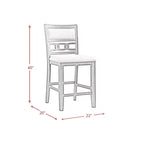Lot de 2 tabourets de bar hauteur comptoir Taylor en similicuir gris - Picket House Furnishings : Rembourrage en polyester, Cadre en MDF, Capacité 136 kg