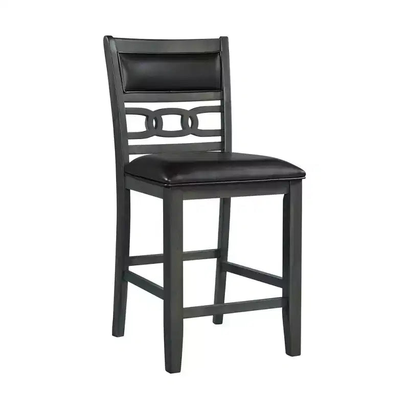Lot de 2 tabourets de bar hauteur comptoir Taylor en similicuir gris - Picket House Furnishings : Rembourrage en polyester, Cadre en MDF, Capacité 136 kg