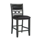 Lot de 2 tabourets de bar hauteur comptoir Taylor en similicuir gris - Picket House Furnishings : Rembourrage en polyester, Cadre en MDF, Capacité 136 kg