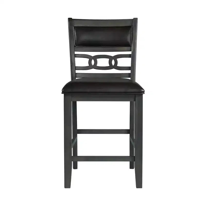 Lot de 2 tabourets de bar hauteur comptoir Taylor en similicuir gris - Picket House Furnishings : Rembourrage en polyester, Cadre en MDF, Capacité 136 kg