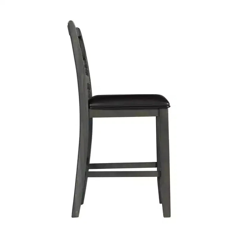 Lot de 2 tabourets de bar hauteur comptoir Taylor en similicuir gris - Picket House Furnishings : Rembourrage en polyester, Cadre en MDF, Capacité 136 kg
