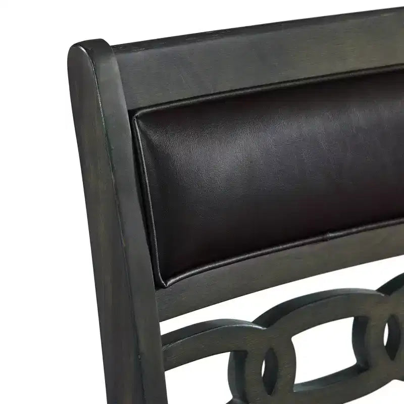Lot de 2 tabourets de bar hauteur comptoir Taylor en similicuir gris - Picket House Furnishings : Rembourrage en polyester, Cadre en MDF, Capacité 136 kg