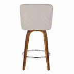 LumiSource Lot de 2 tabourets de bar hauteur comptoir Henry Bois de noyer/Tissu beige