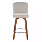 LumiSource Lot de 2 tabourets de bar hauteur comptoir Henry Bois de noyer/Tissu beige